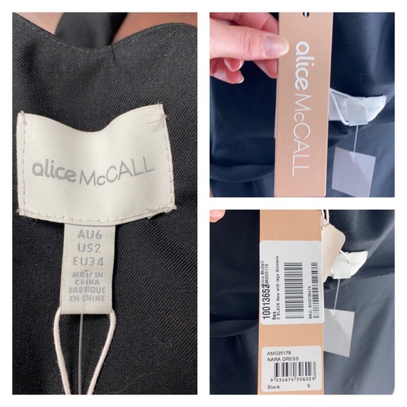 Alice McCall Nara Cutout Midi Tie Dress Black Size 2 NWT *Missing Button - Picture 6 of 8